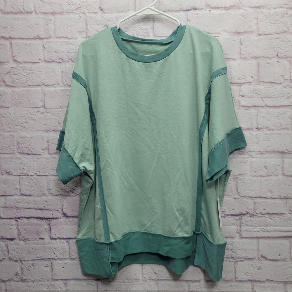 NEW‎ Three Crazy Chicks Boxy Top Womens XL Oversized Boho Chic Travel Loungewear